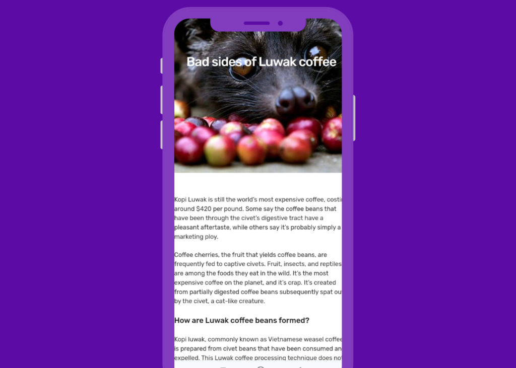 Bad sides of Luwak coffee